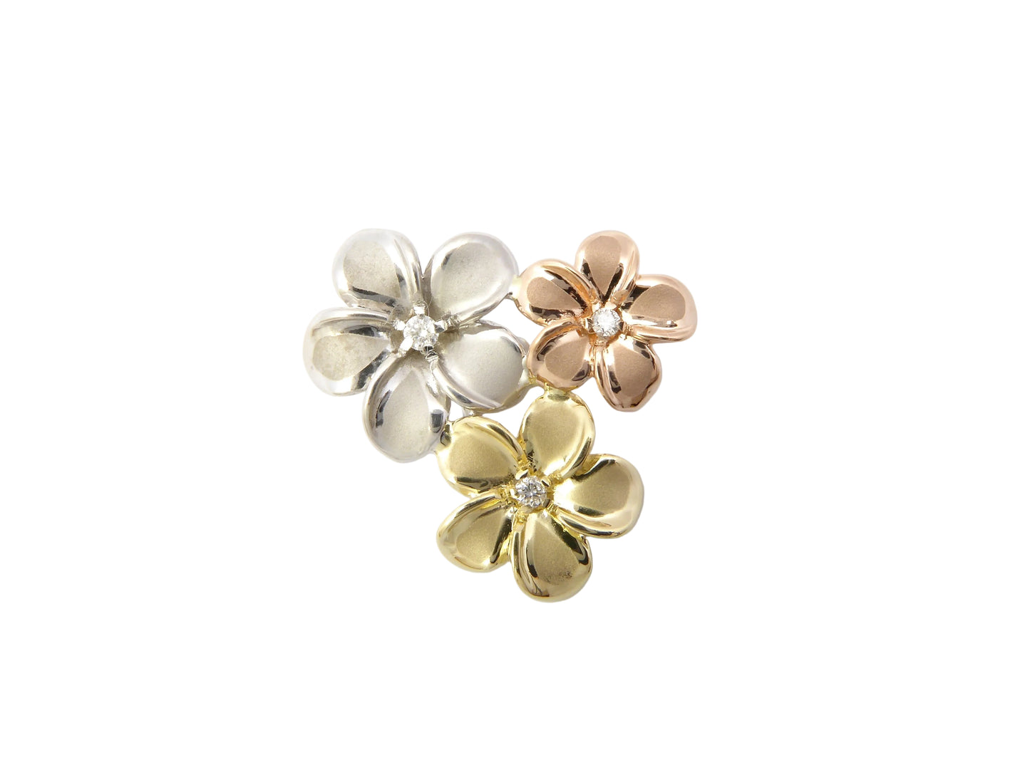 14K Plumeria Cluster Pend. #1,2,3 — Hawaiian jewelry from Ashley's Gift Shop