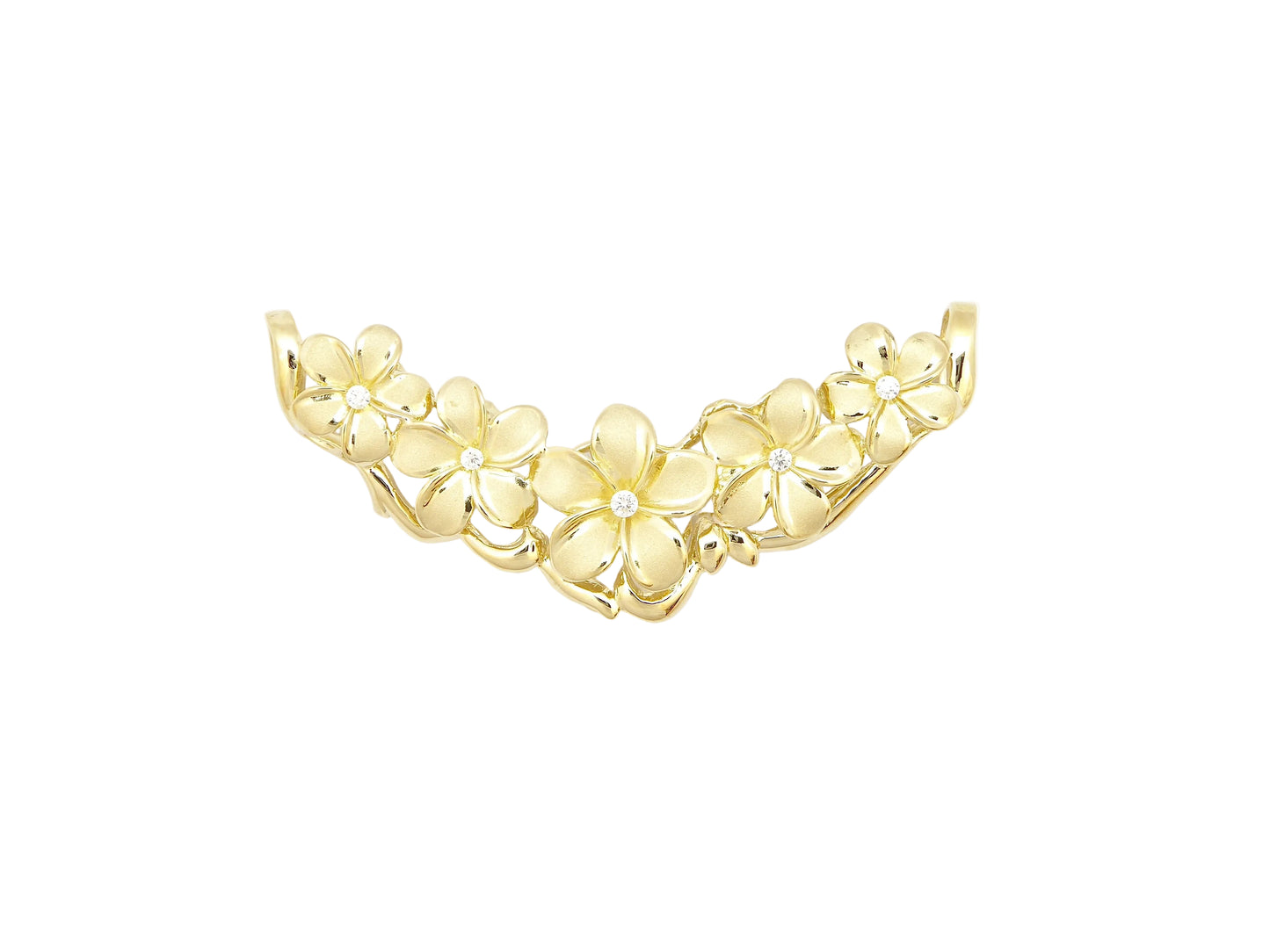 14K 5 Flower Slide Lg w/diamond — Hawaiian jewelry from Ashley's Gift Shop