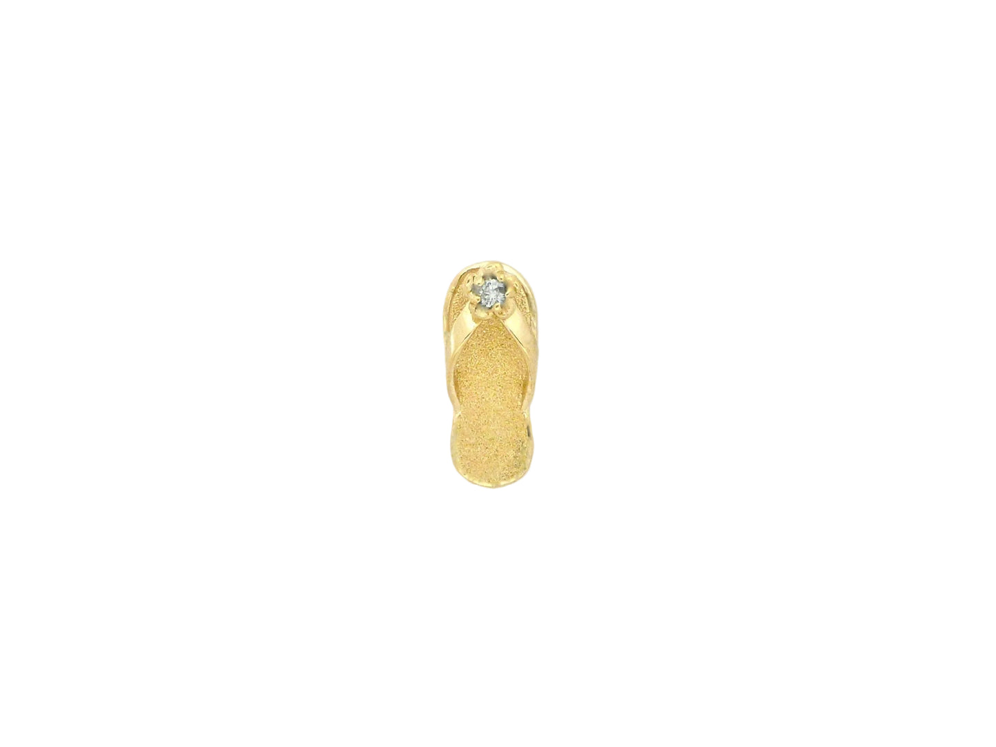 14K Slipper Pendant Med w/3 pt dia — Hawaiian jewelry from Ashley's Gift Shop
