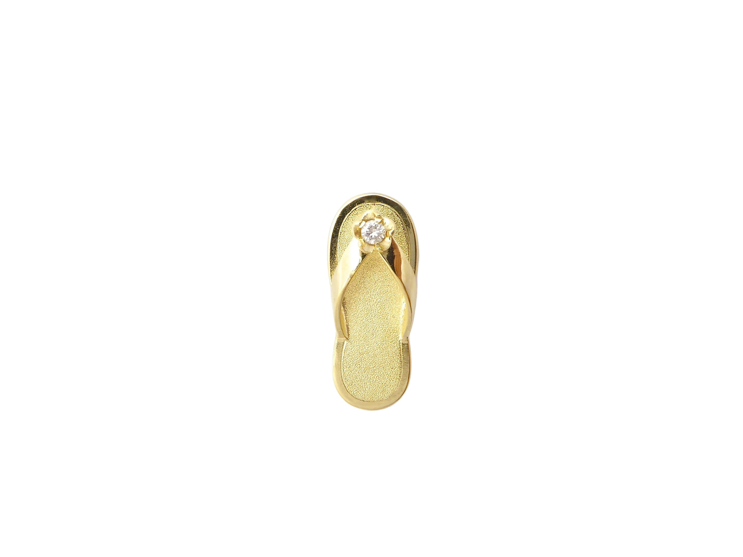 14K Slipper Pendant Lg w/5 pt dia — Hawaiian jewelry from Ashley's Gift Shop