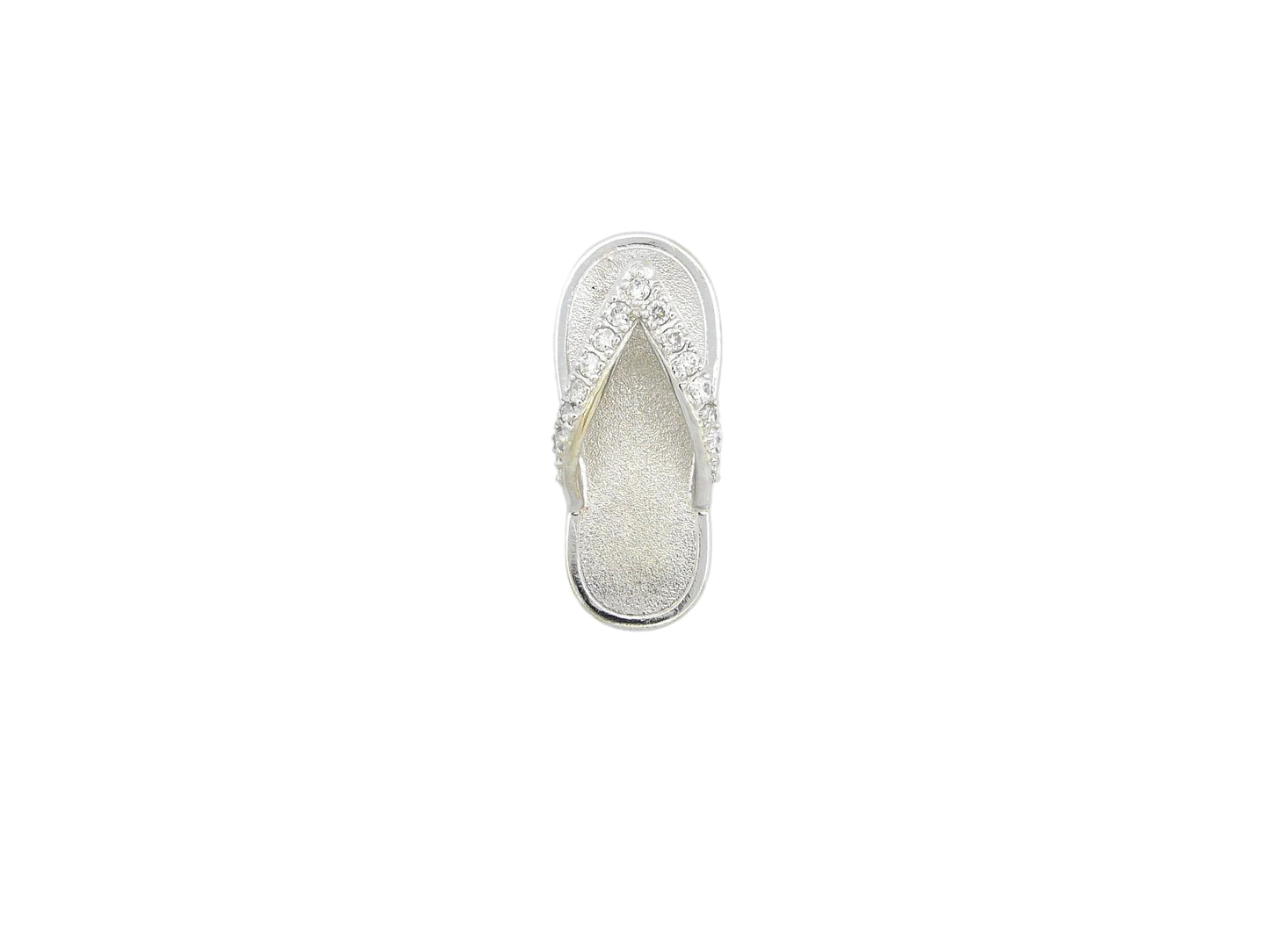 14K Slipper Lg w/15 pt dia strap — Hawaiian jewelry from Ashley's Gift Shop