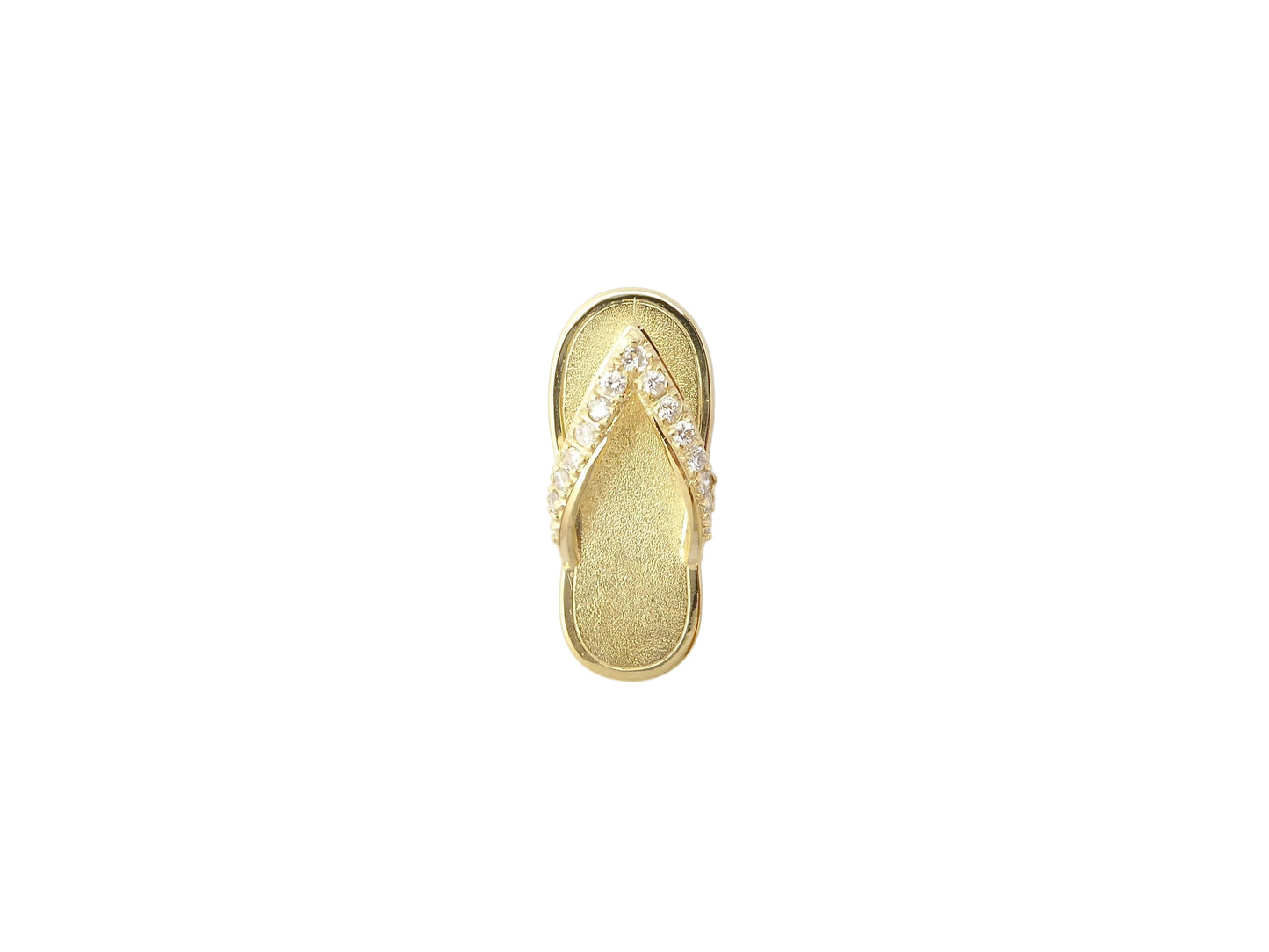 14K Slipper Lg w/15 pt dia strap — Hawaiian jewelry from Ashley's Gift Shop