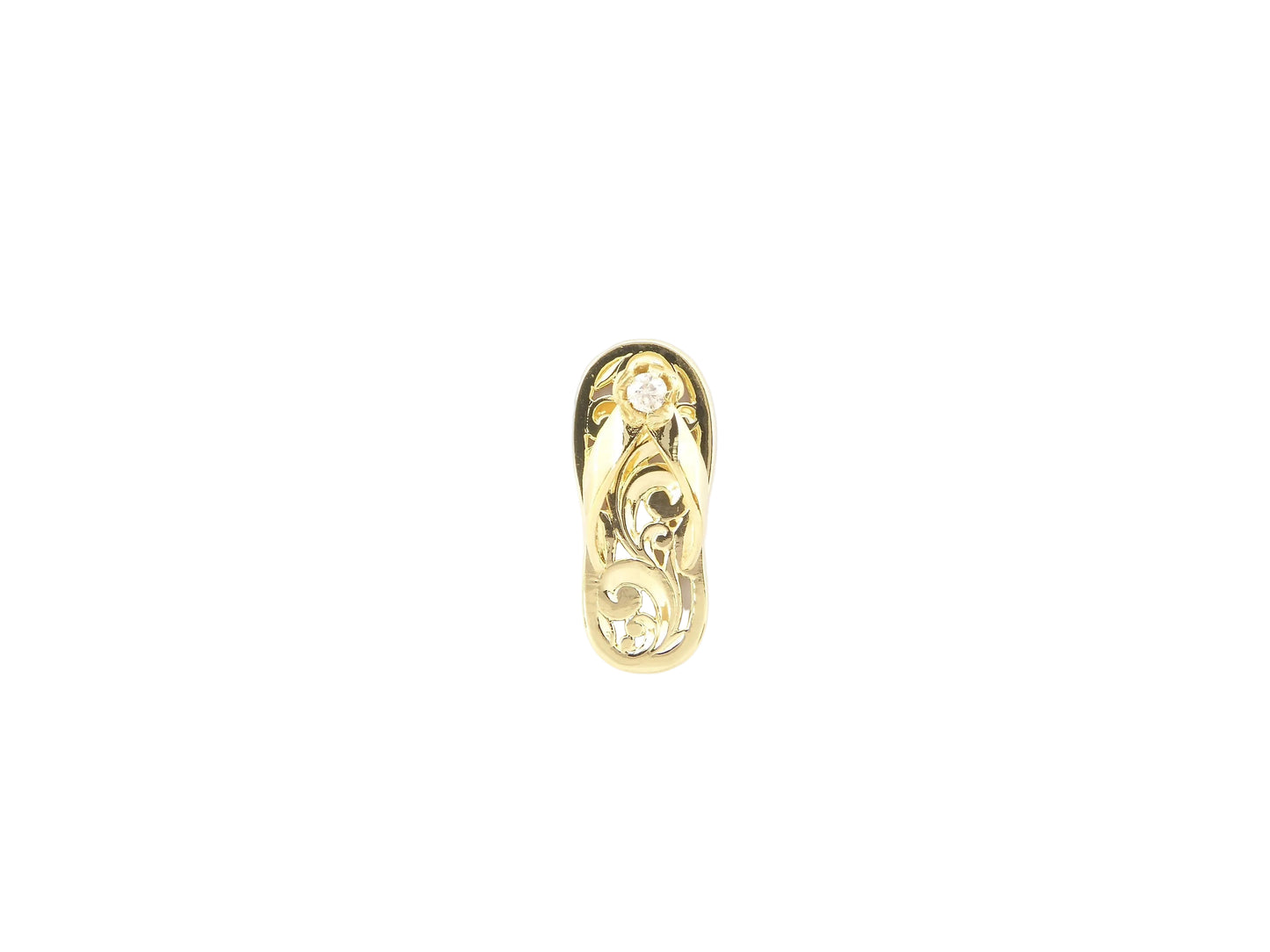 14K Slipper Pend C/O Med w/3pt dia — Hawaiian jewelry from Ashley's Gift Shop