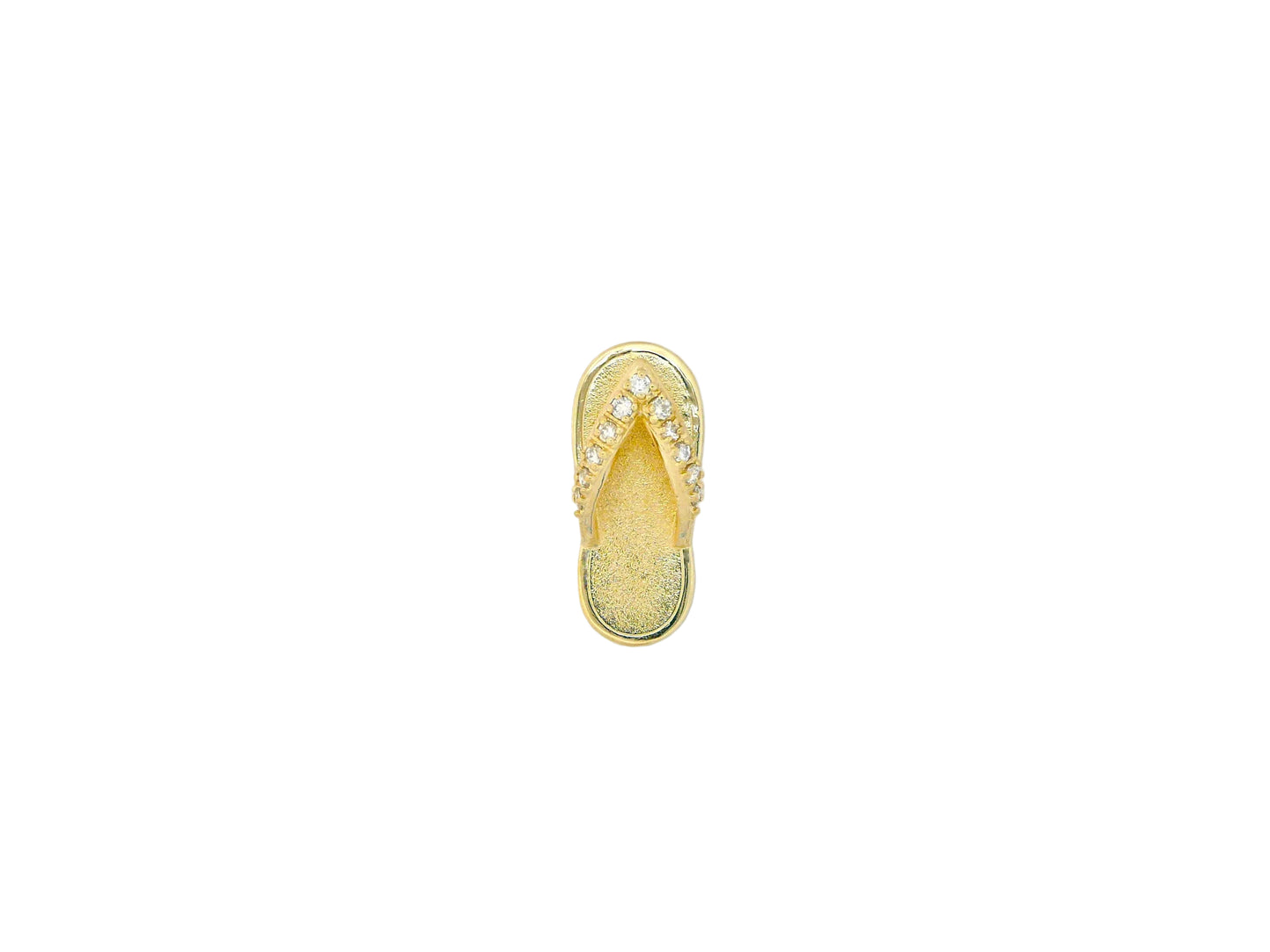 14K Slipper Med w/11 pt dia strap — Hawaiian jewelry from Ashley's Gift Shop