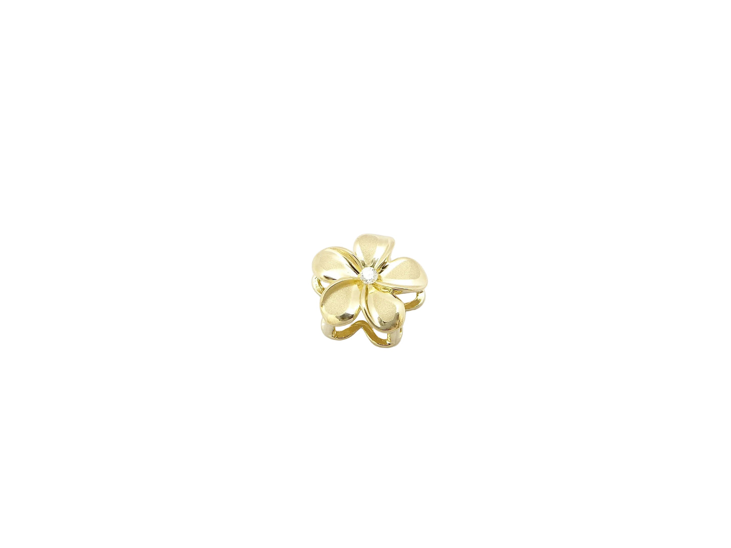 14K Plumeria Drop #2 w/2 pt.diamond — Hawaiian jewelry from Ashley's Gift Shop