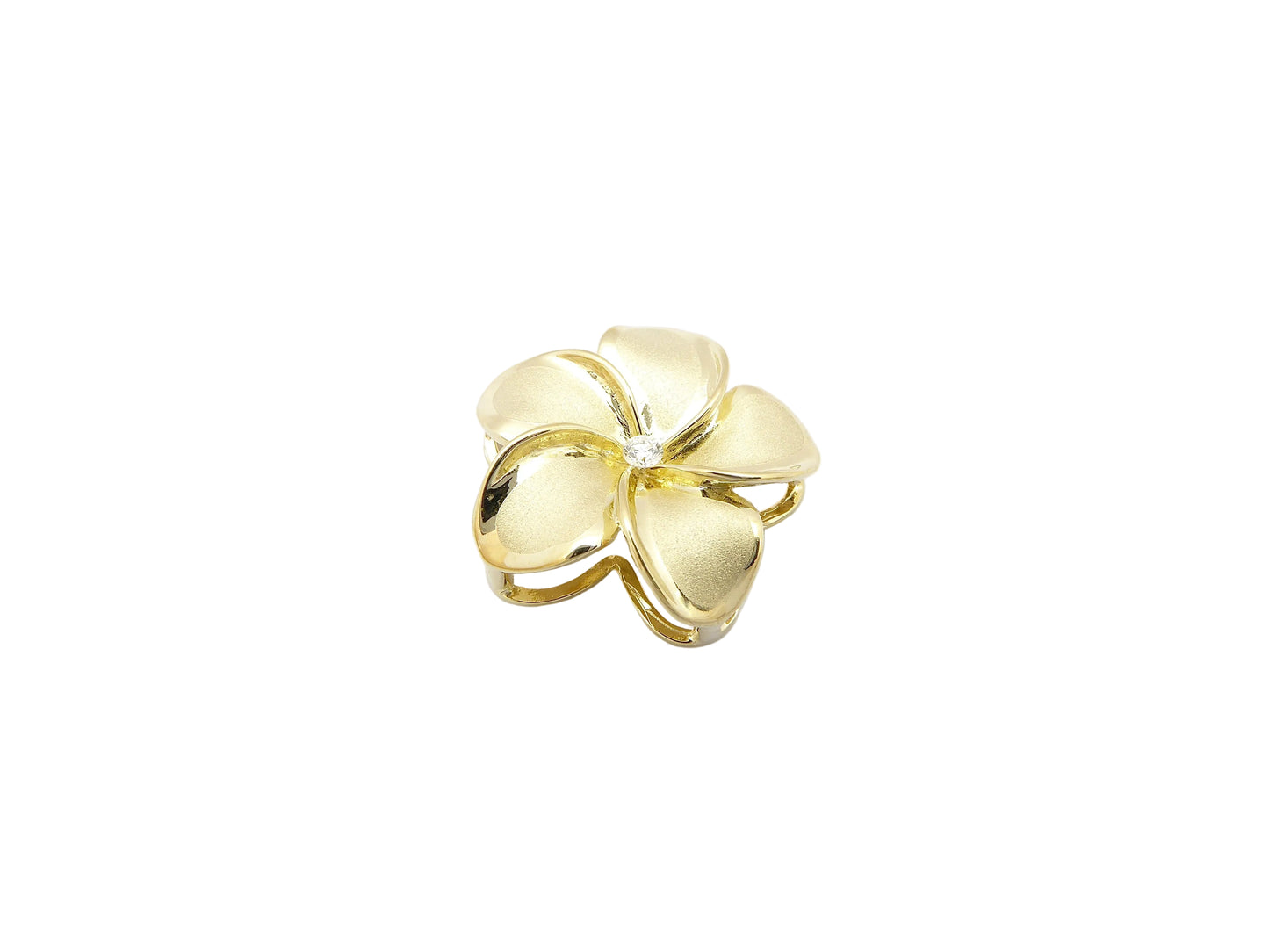 14K Plumeria Drop #5 w/5 pt.diamond — Hawaiian jewelry from Ashley's Gift Shop