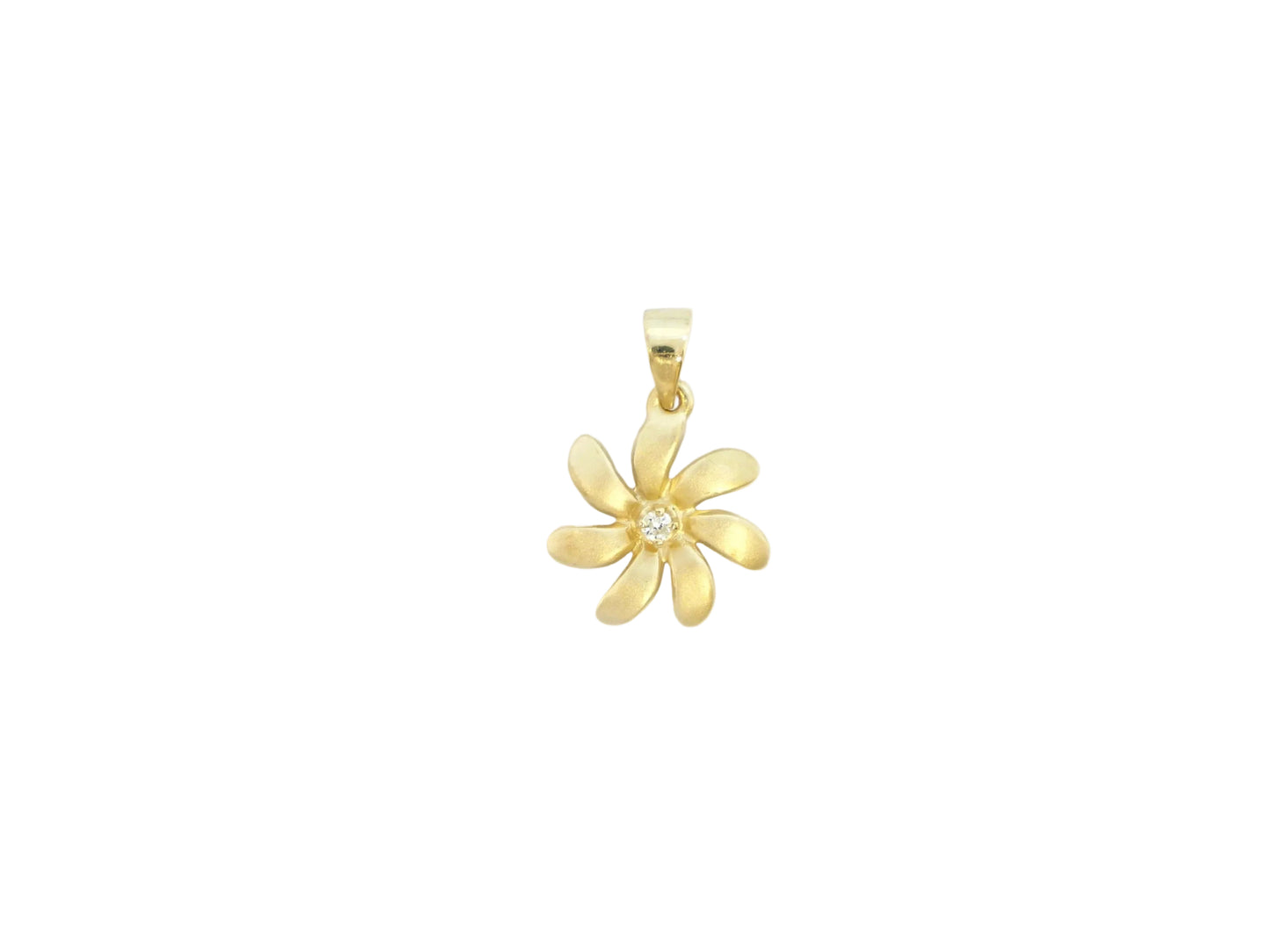 14K Tiare Pendant #3 w/2 pt.Diamond — Hawaiian jewelry from Ashley's Gift Shop
