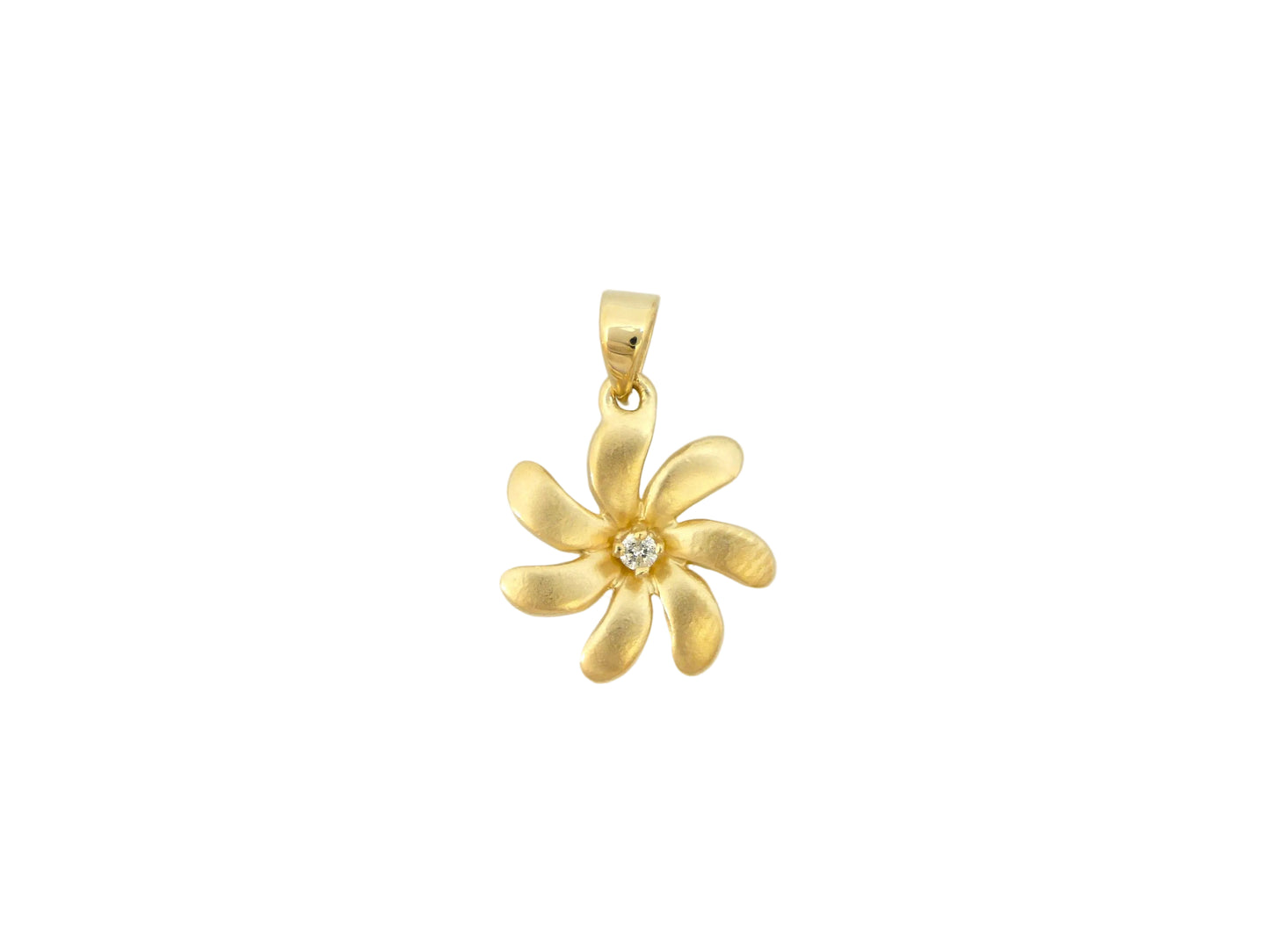 14K Tiare Pendant #4 w/3 pt.Diamond — Hawaiian jewelry from Ashley's Gift Shop
