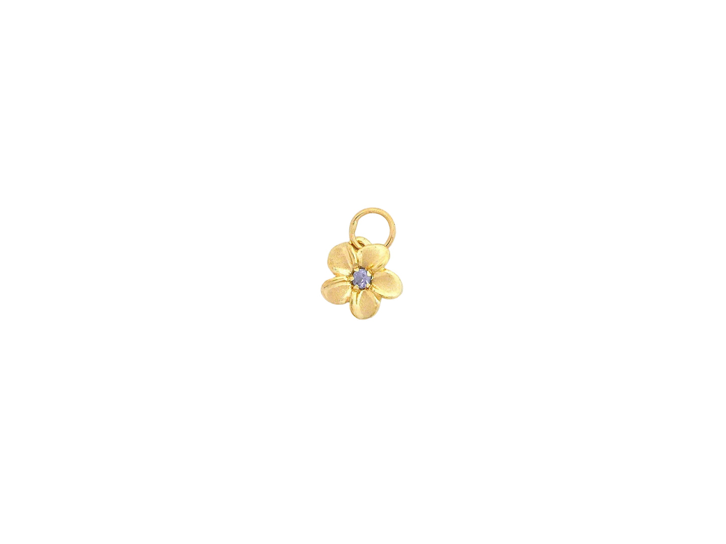 14K Plumeria Pend #1 w/Tanzanite — Hawaiian jewelry from Ashley's Gift Shop