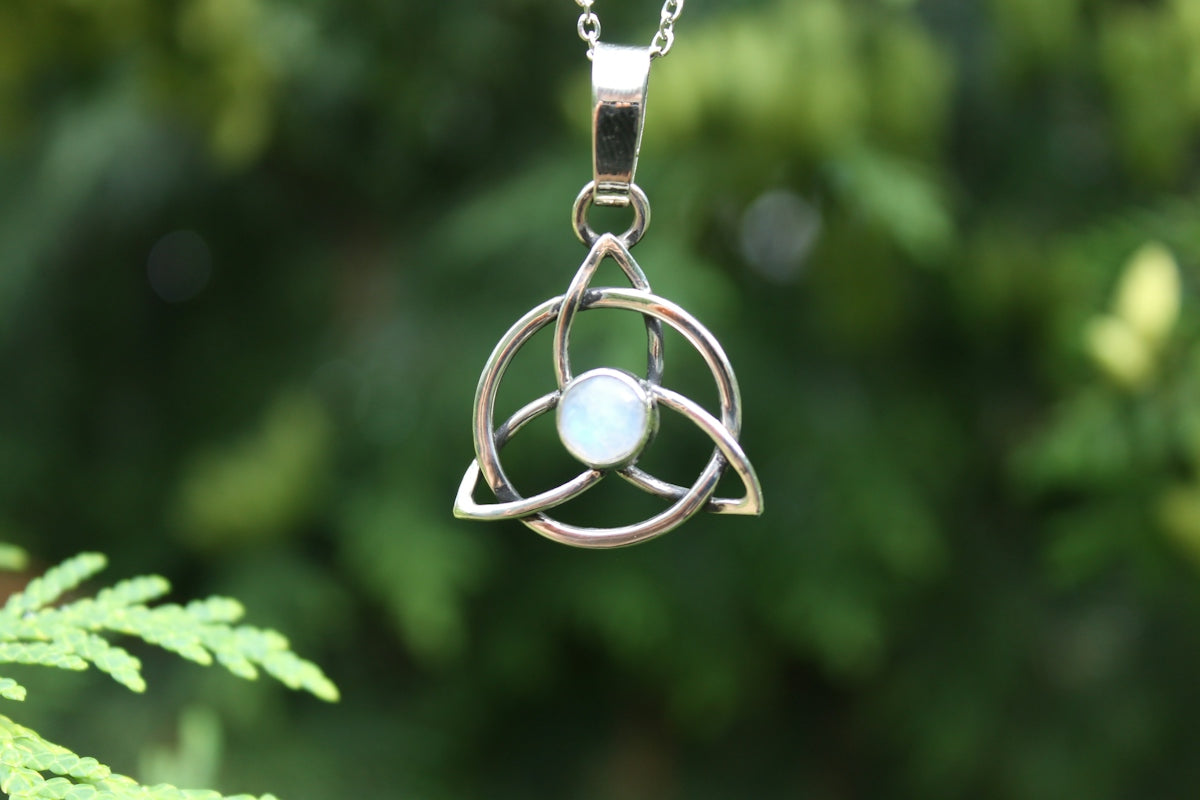 A celtic knot pendant necklace