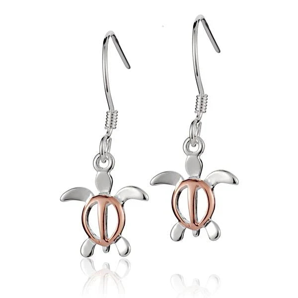 Honu (S) PG plated hook earring in 925 sterling silver, featuring a sleek and stylish design with a gold-plated finish.