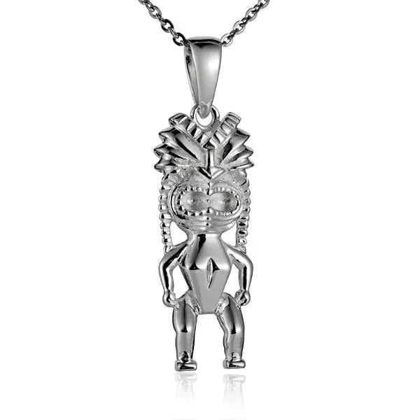 Colorful Tiki pendant necklace from Ashley's Gift Shop featuring a carved wooden tiki design on a cord.