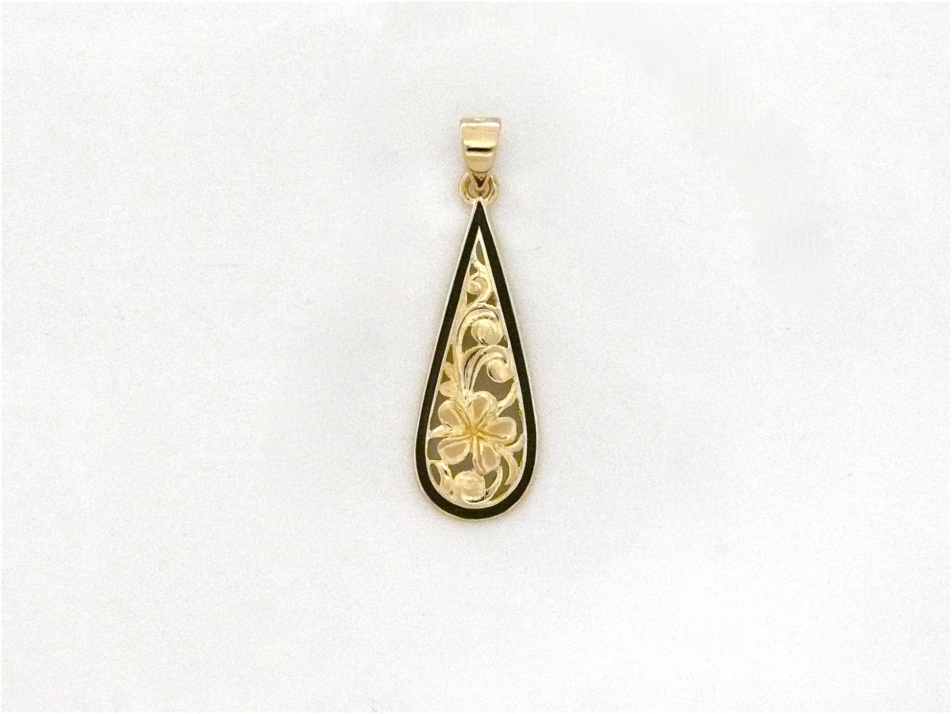 Teardrop Plumeria Pendant image 0