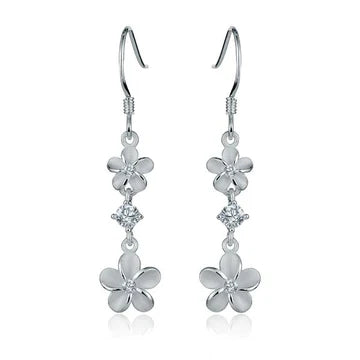 Plumeria CZ Plumeria Earring image 0