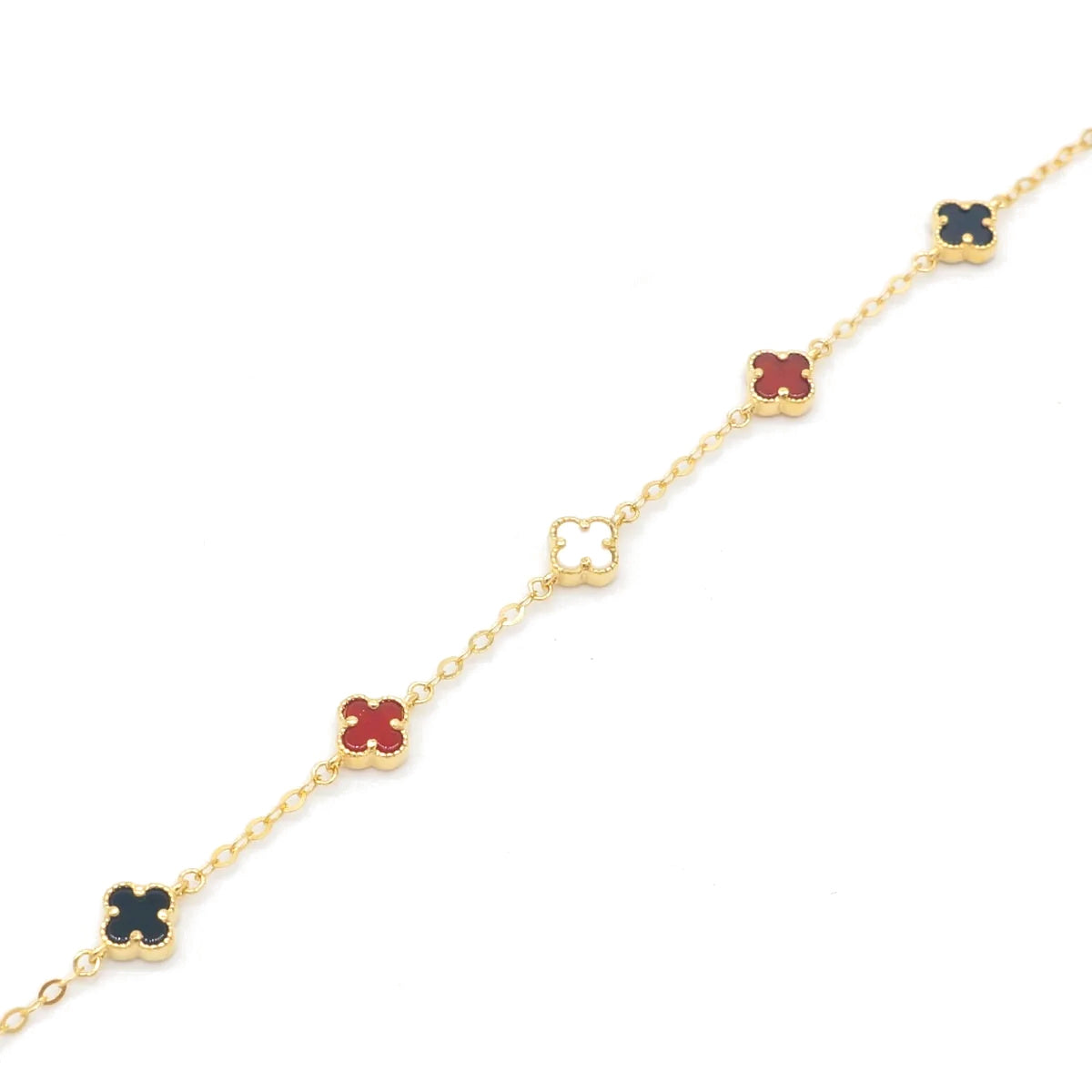 925 Silver CZ Five Clover Bracelet  - 6mm