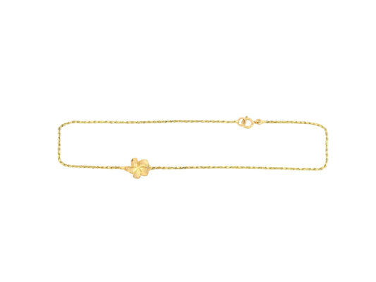 14K 1 Flower Anklet #1 — Hawaiian jewelry from Ashley's Gift Shop