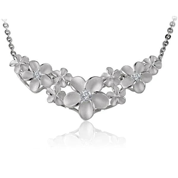 Hawaiian 925 Sterling Silver plumeria Slider Pendant featuring intricate flower design.