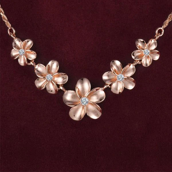 Plumeria Rope PG Coating Necklace - 10~15mm image 0