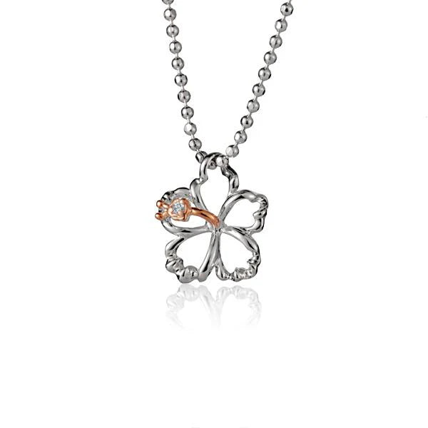 Outline Hibiscus CZ PG 2T Pendant -10mm image 0