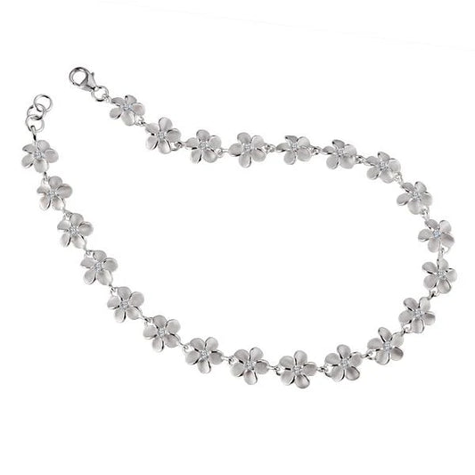SAK Plumeria CZ Anklet - 8mm image 0