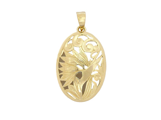 14K Gold Pendant Bird of Paradise Large — Hawaiian jewelry from Ashley's Gift Shop