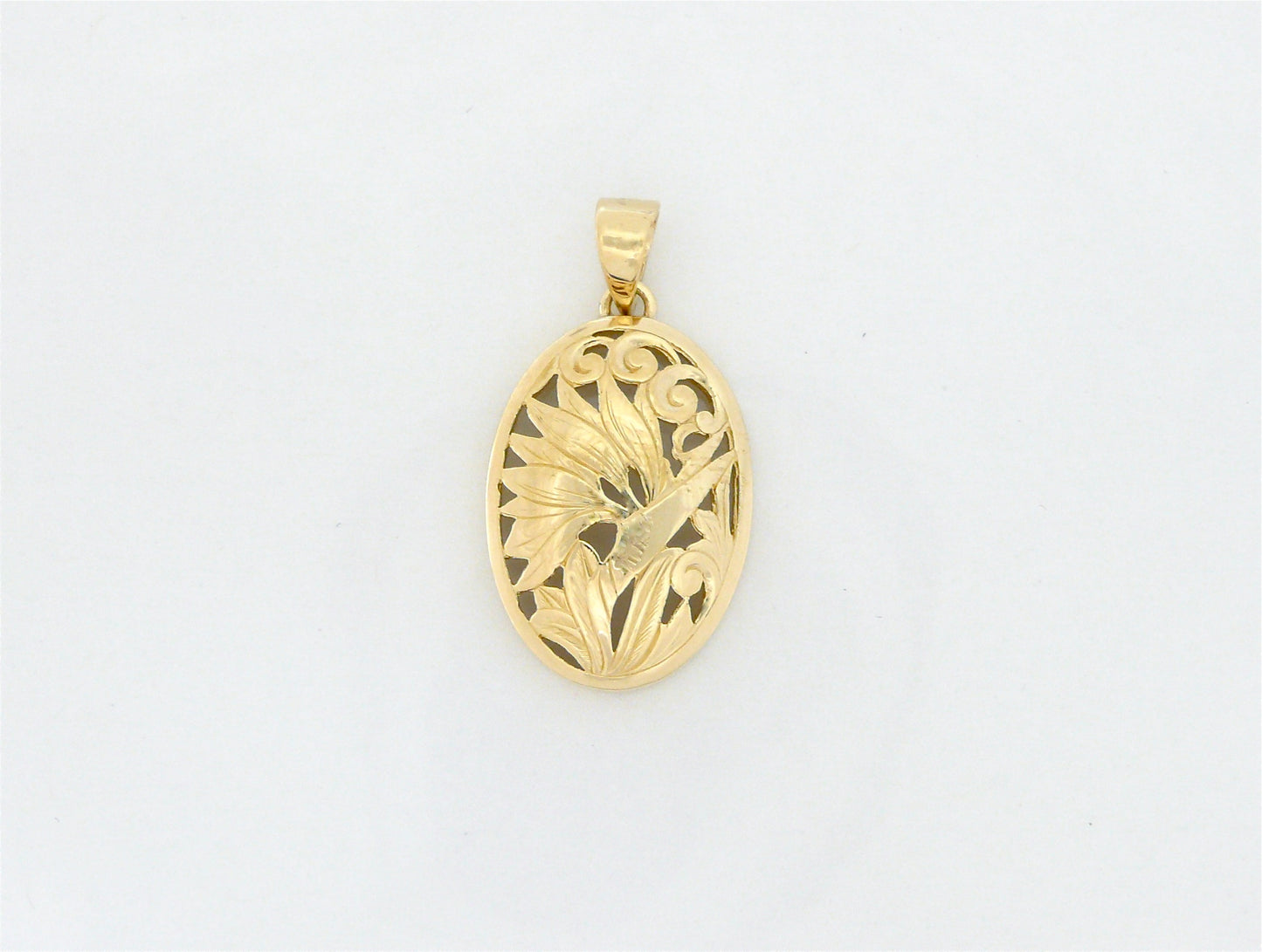 14K Gold Pendant Bird of Paradise Medium image 0