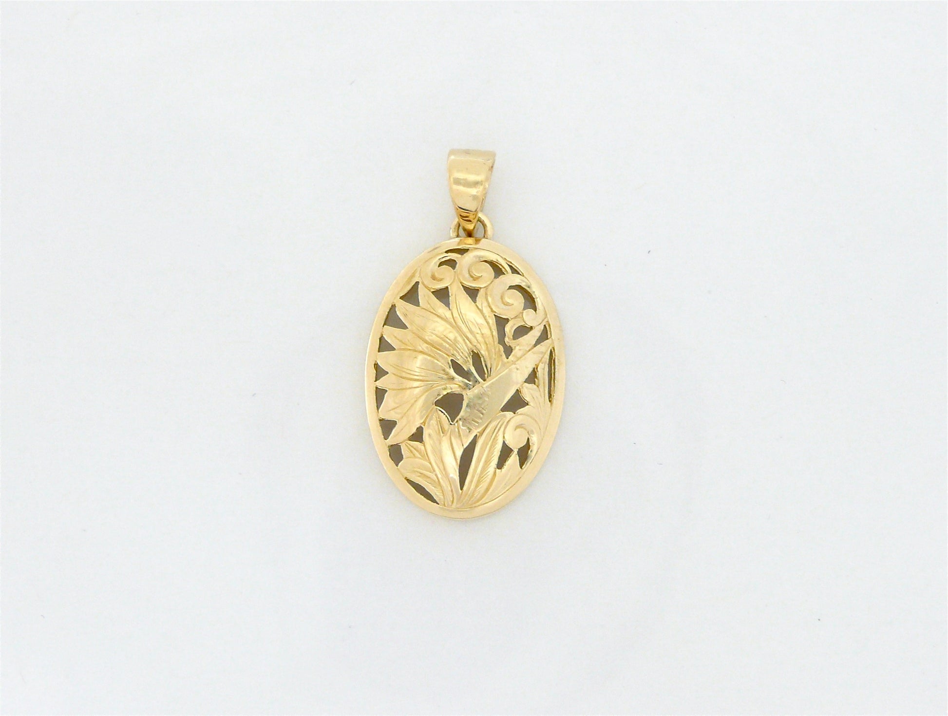 14K Gold Pendant Bird of Paradise Medium image 0