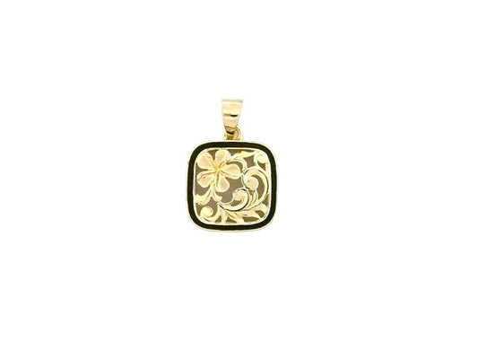 14K Gold Pendant w/Black Border — Hawaiian jewelry from Ashley's Gift Shop