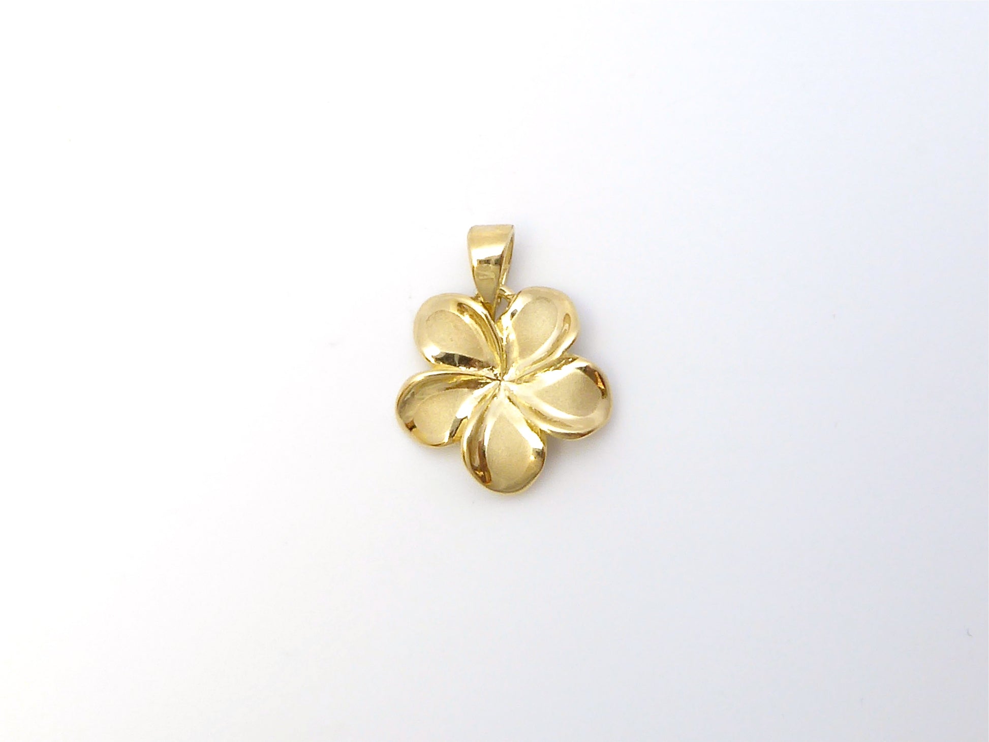 14K Gold Plumeria Pendant #3 image 0