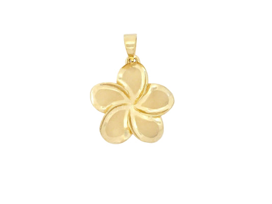 14K Gold Plumeria Pendant #5 — Hawaiian jewelry from Ashley's Gift Shop