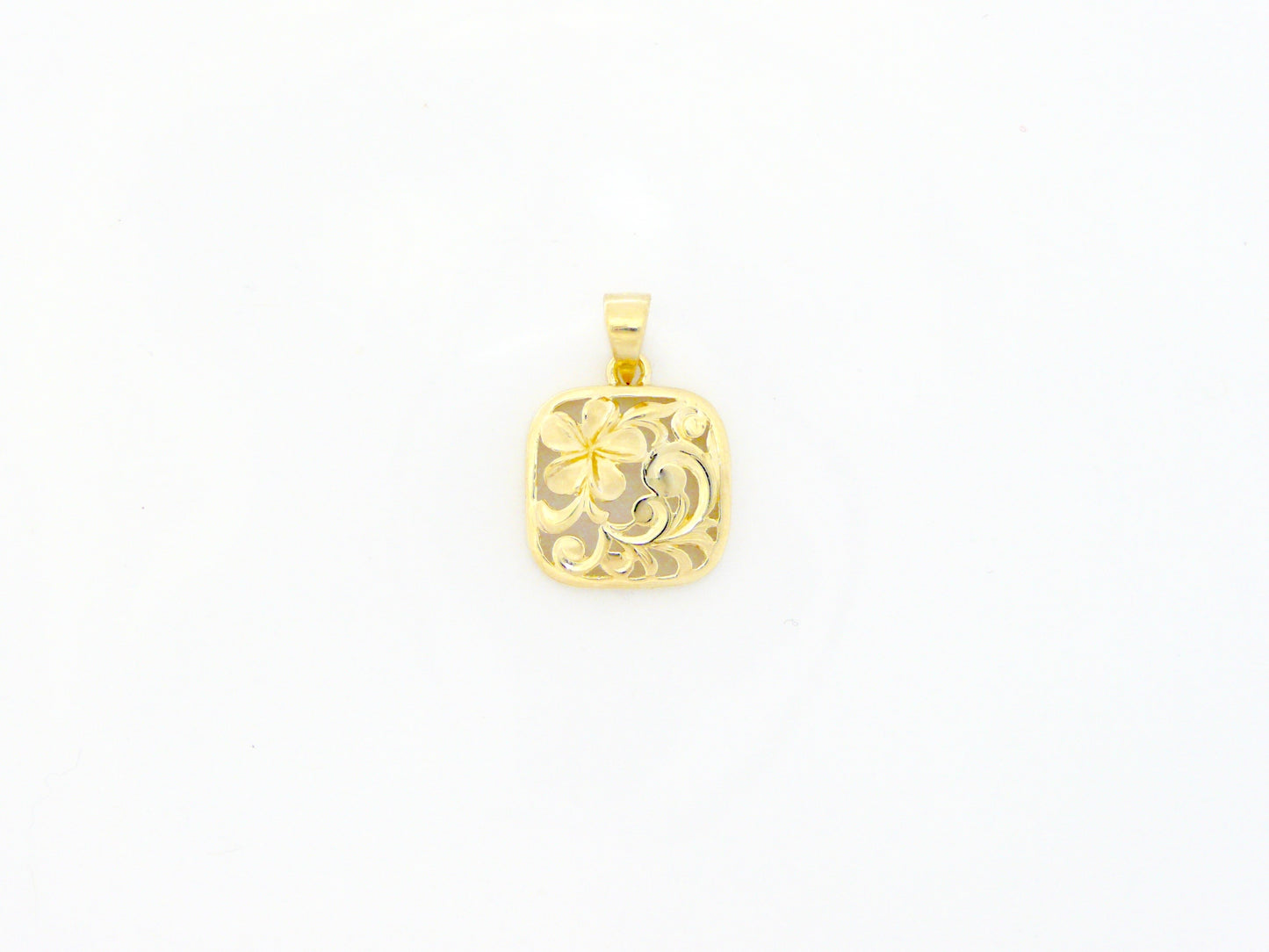 14K Gold Puanani Plumeria Pendant Plain small image 0