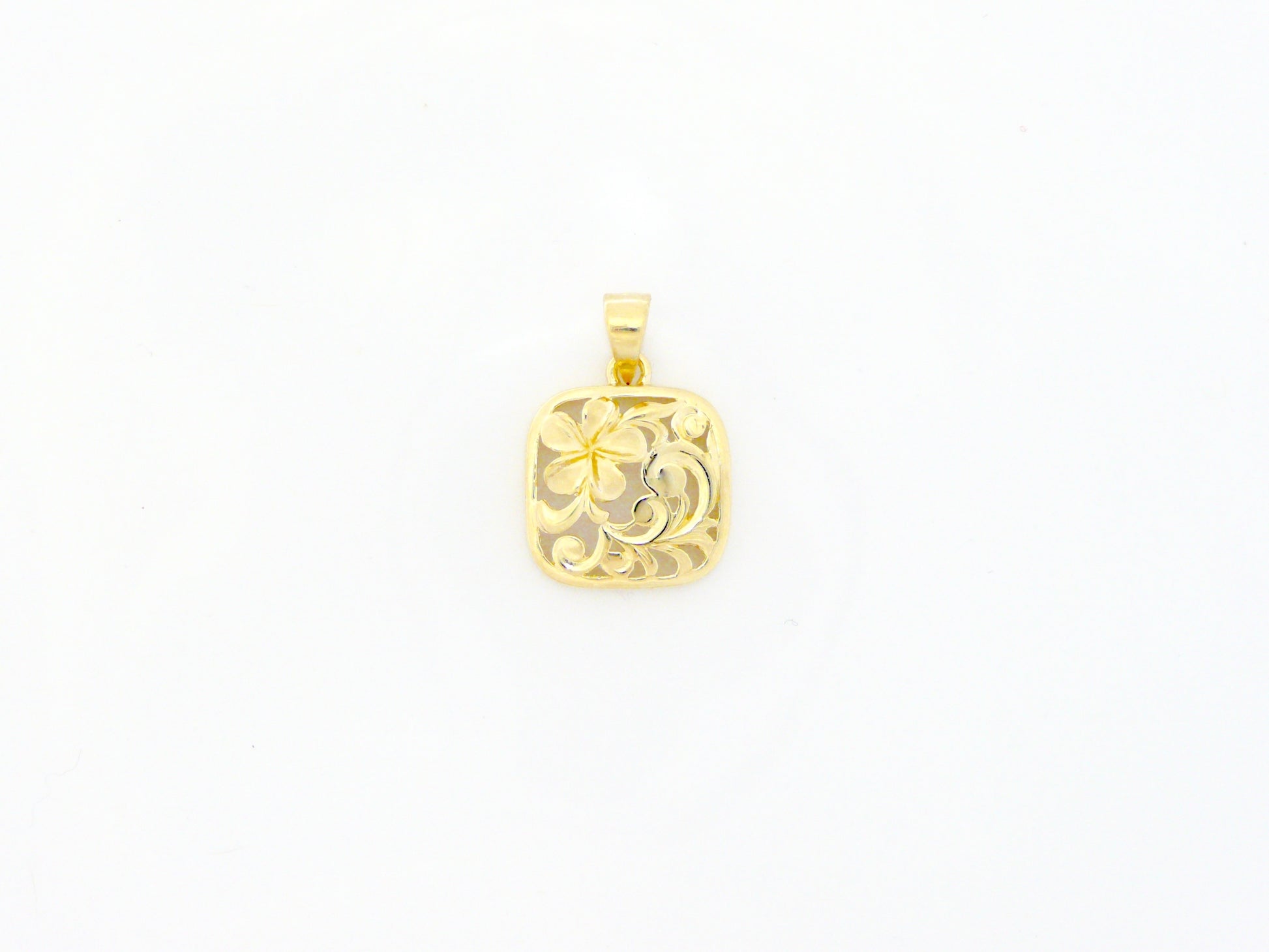 14K Gold Puanani Plumeria Pendant Plain small image 0