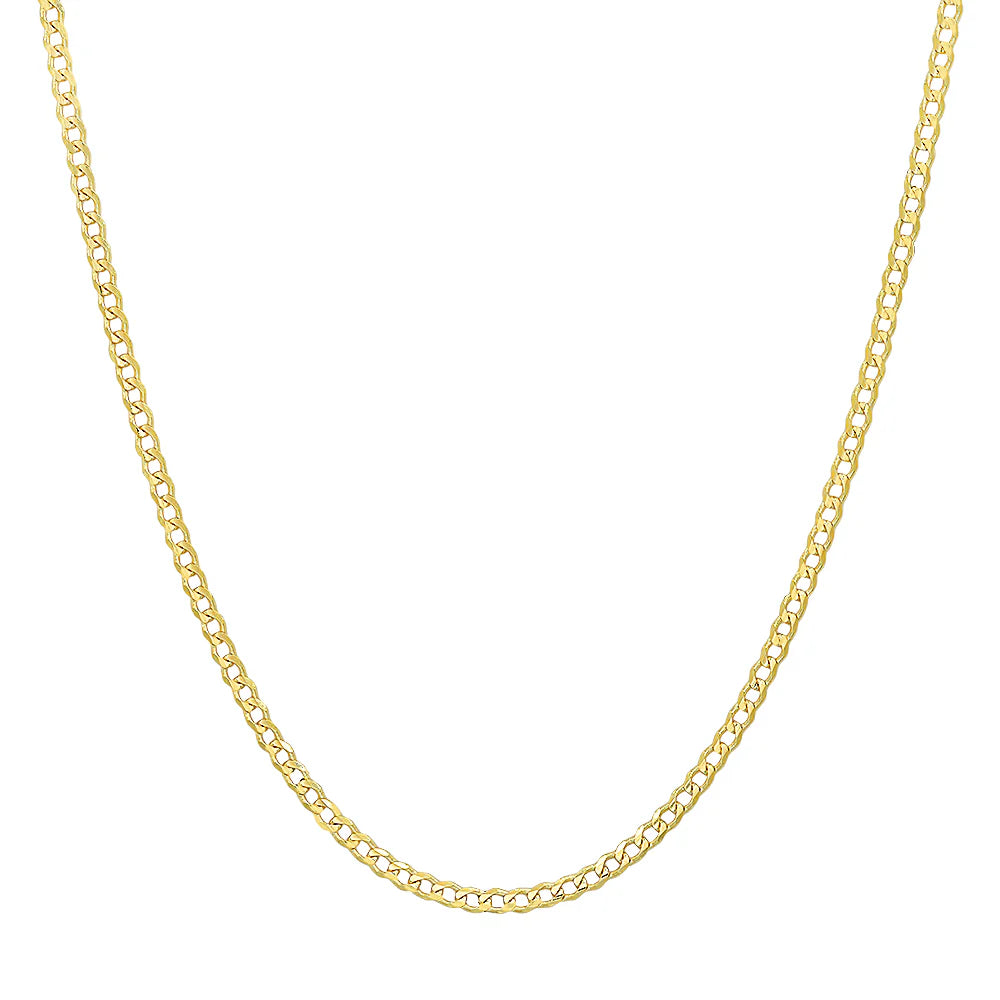 14K Yellow Gold  Flat Curb Chain (2.5mm) image 0