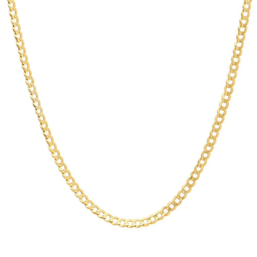 14K Yellow Gold  Flat Curb Chain (3mm) image 0