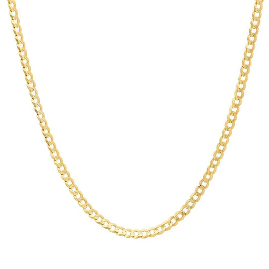 14K Yellow Gold Flat Curb Chain (3mm) — Hawaiian jewelry from Ashley's Gift Shop