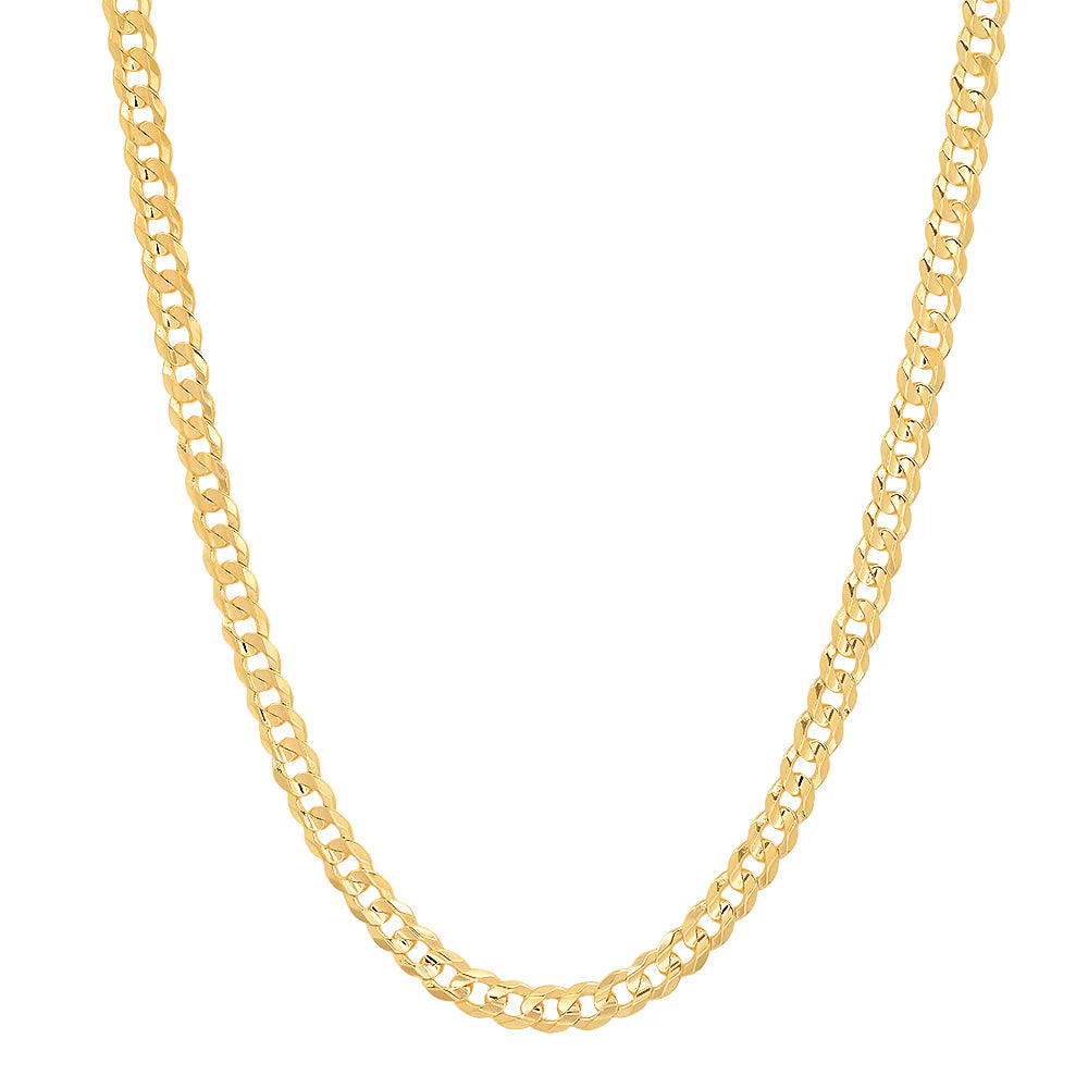 14K Yellow Gold  Flat Curb Chain (4mm) image 0