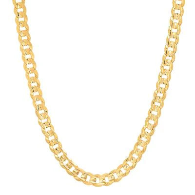 14K Yellow Gold  Flat Curb Chain (7mm) image 0