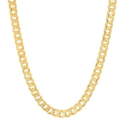 14K Yellow Gold Flat Curb Chain (7mm) — Hawaiian jewelry from Ashley's Gift Shop
