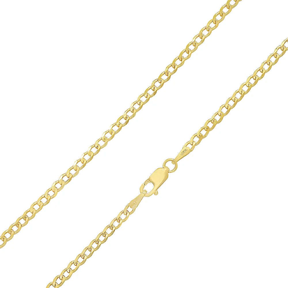 14K Yellow Gold  Flat Curb Chain (8mm) image 1