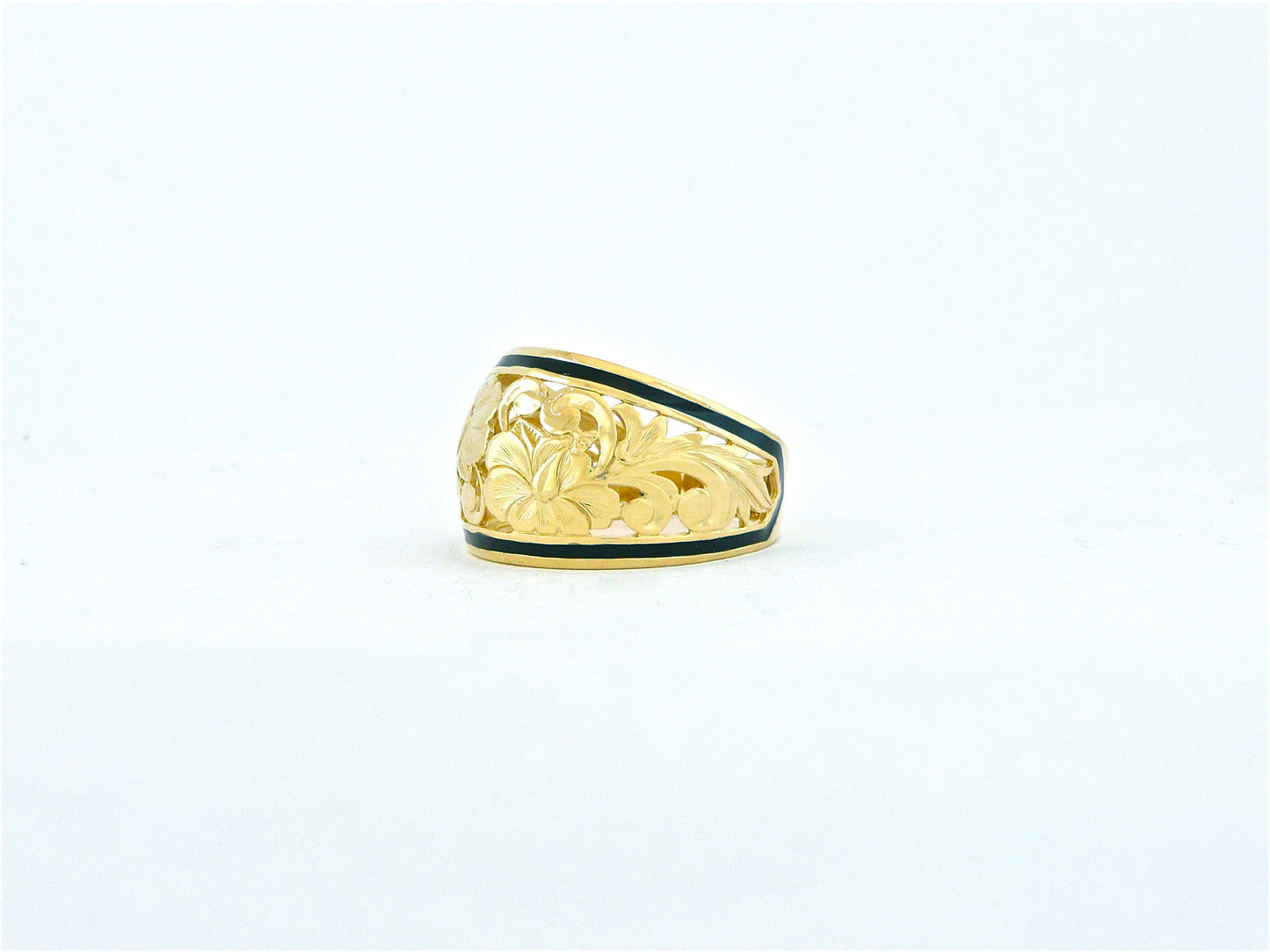 15mm 14k gold ring black image 0