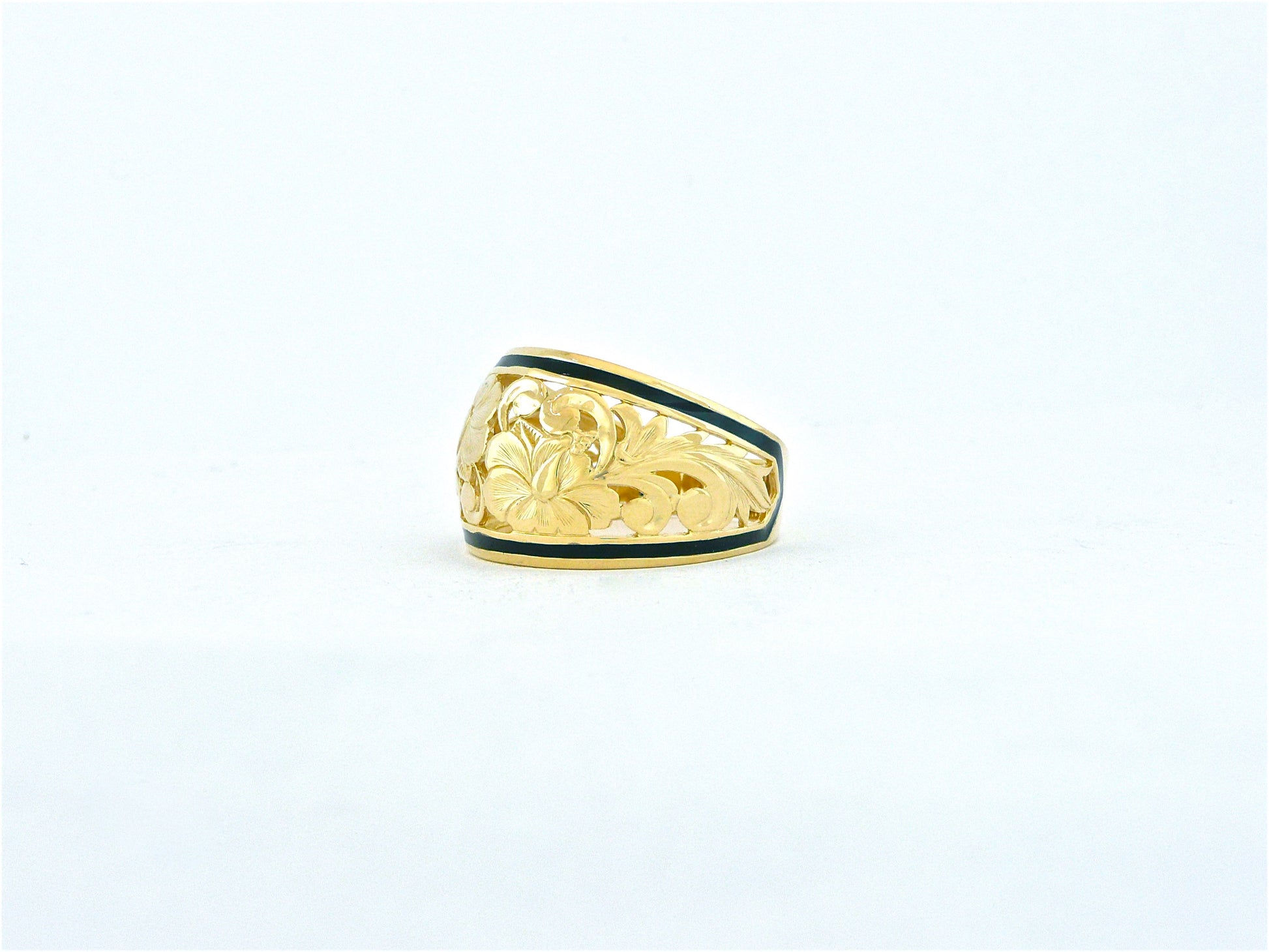 15mm 14k gold ring black image 0