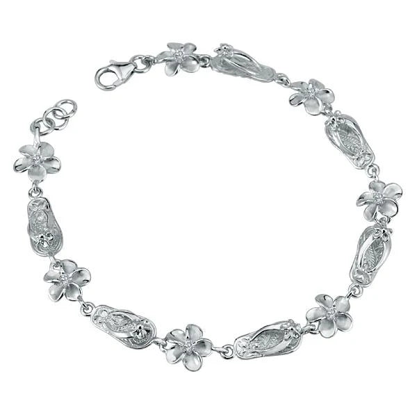 Sipper Plumeria CZ Bracelet - 8mm image 0