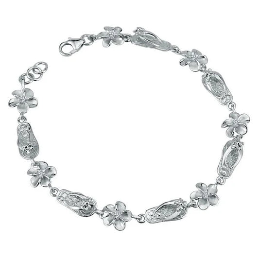 Sipper Plumeria CZ Bracelet - 8mm image 0