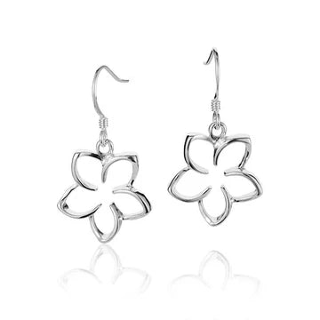 Floating Plumeria Hook Earring - 18mm image 0