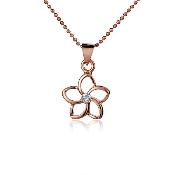 Floating Plumeria CZ PG Pendant - 12mm image 0