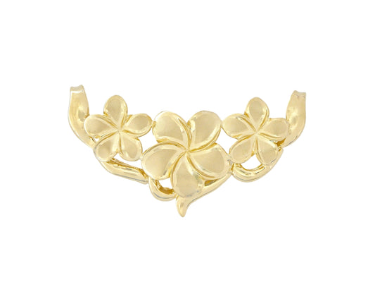 14K 3 Plumeria Slide Pendant - Medium — Hawaiian jewelry from Ashley's Gift Shop