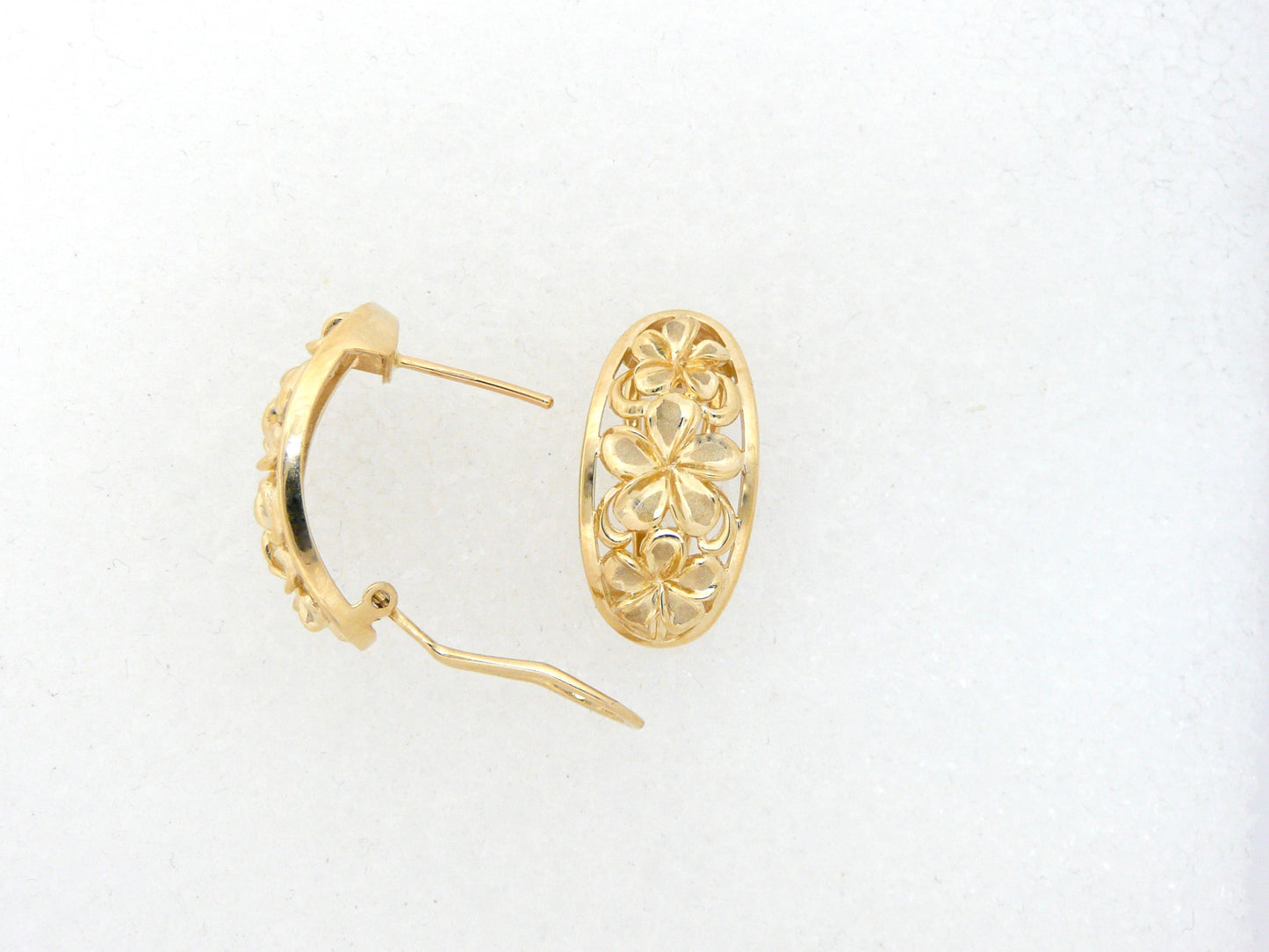 3 Plumeria Tapered Earring w/ Frame Clip image 0