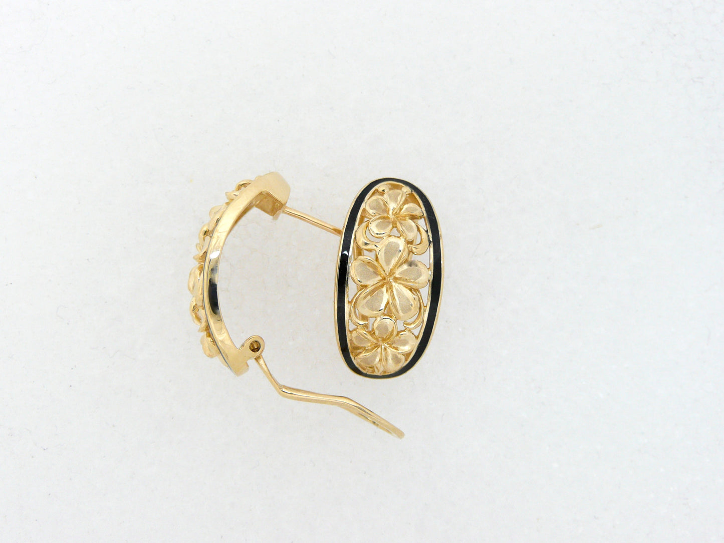 3 Plumeria Tapered Earring w/ Frame Clip image 0