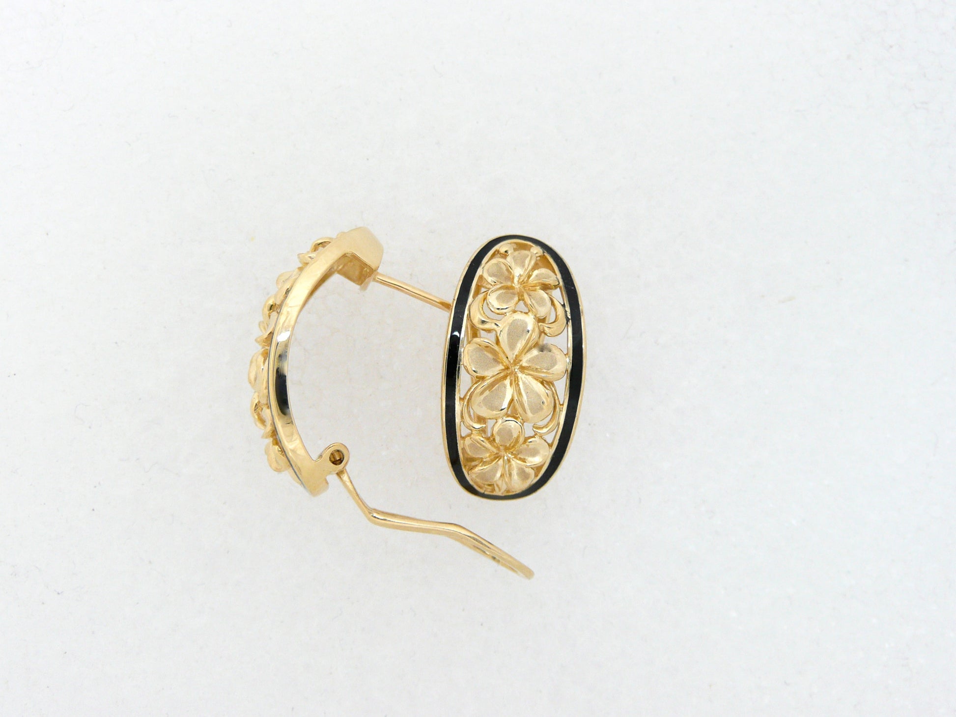 3 Plumeria Tapered Earring w/ Frame Clip image 0