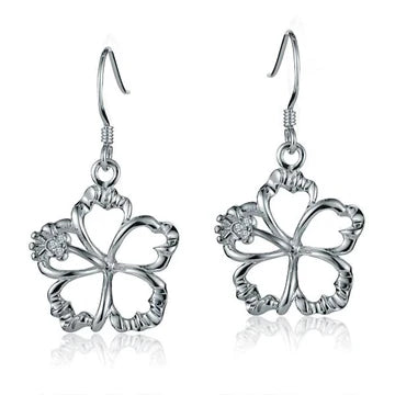 Floating Hibiscus Hook Earring - 18mm image 0